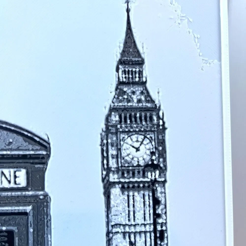 London Wall Art, 3D Printed Wall Art, Telephone Booth, Big Ben, City Scape Art - Picture 3 of 10